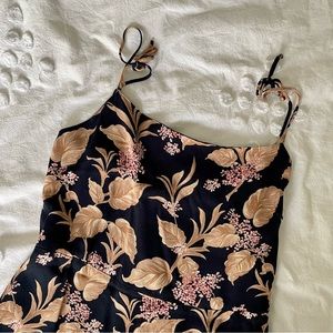 Mango floral A-line dress with tied straps